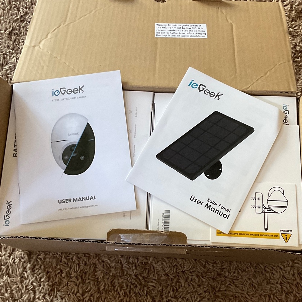 ioGeek Security Camera & Solar Panel User Manuals - White